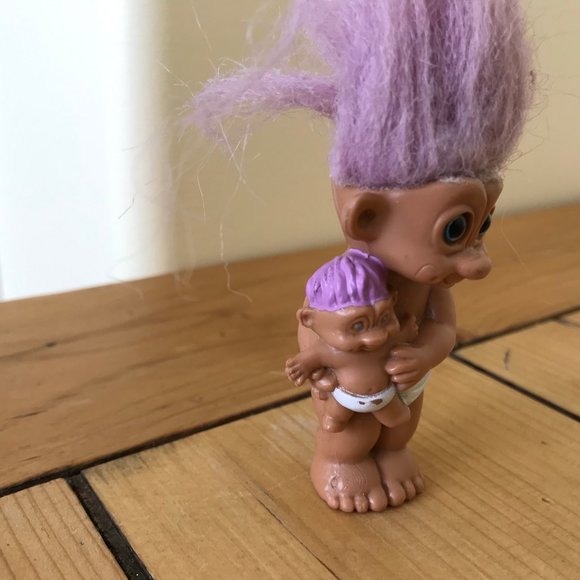 Blue Eye Baby Troll TNT Set of 3 Plastic Figures 1992 SOMA Pink Green Lilac Hair - Picture 7 of 11